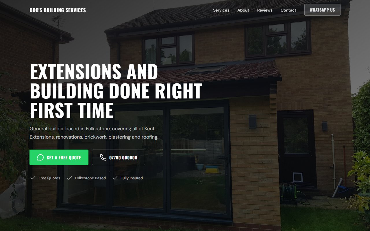 Bob's Building Services website